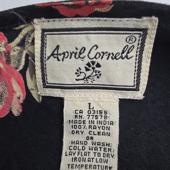 April Cornell Sleeveless Floral Blouse, Size L (Ptp 20") - Picture 2 of 6
